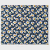 Daisies on Blue Denim Birthday  Geschenkpapier (Flach)