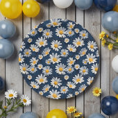 Daisies on Blue Denim Birthday Pappteller
