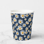 Daisies on Blue Denim Birthday Party Pappbecher (Rechts)