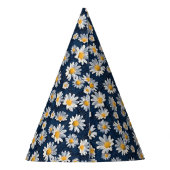 Daisies on Blue Denim Birthday  Partyhütchen (Rückseite)