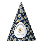 Daisies on Blue Denim Birthday  Partyhütchen (Vorderseite)