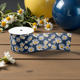 Daisies on Blue Denim Birthday Satinband