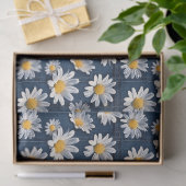Daisies on Blue Denim Birthday  Seidenpapier (Geschenk)