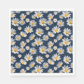 Daisies on Blue Denim Birthday Serviette (Vorderseite)