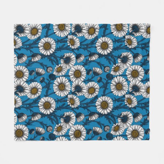 Daisies on blue fleecedecke (Vorderseite (Horizontal))