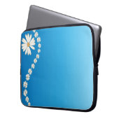 Daisies on Blue Laptop Computer Sleeve (Vorderseite Links)