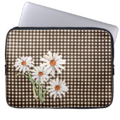 Daisies on Brown Gingham Laptopschutzhülle (Vorderseite)