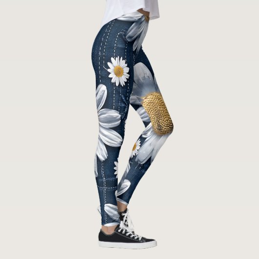 Daisies on Denim Leggings (Rechts)