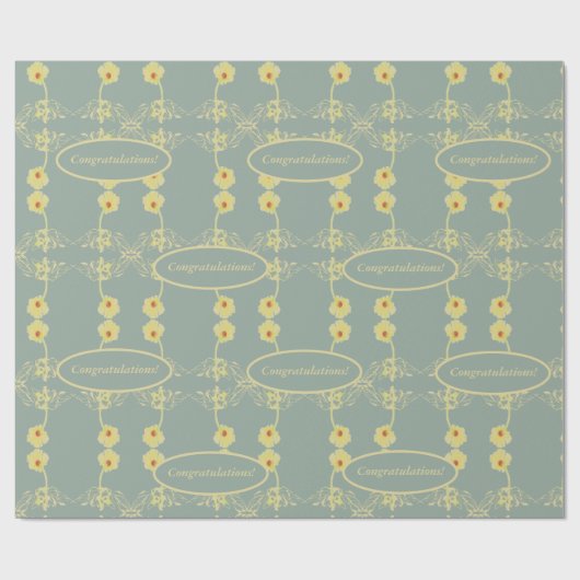 Daisies on Gray Custom Greeting Geschenkpapier (Flach)