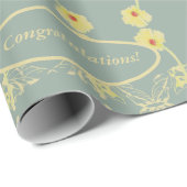 Daisies on Gray Custom Greeting Geschenkpapier (Rolleneckpunkt)