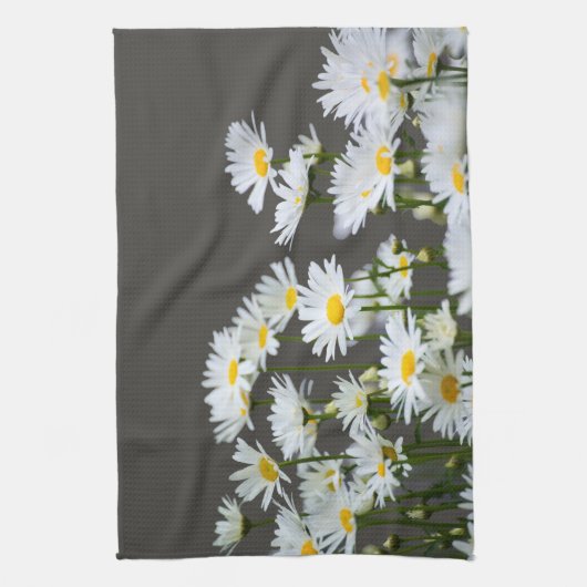 Daisies on Gray Geschirrtuch (Vertikal)