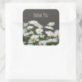 Daisies on Gray Vielen Dank Quadratischer Aufkleber (Tasche)