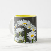 Daisies on Gray Zweifarbige Tasse (Vorderseite Links)