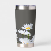 Daisies on Grey Personalised Thermobecher (Rückseite)