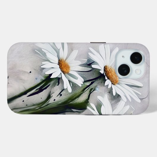 Daisies on Grunge Case-Mate iPhone Hülle (Rückseite (Horizontal))