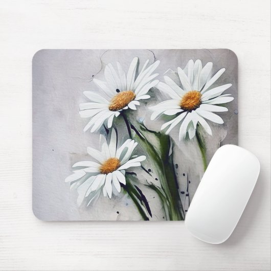 Daisies on Grunge Mousepad (Mit Mouse)