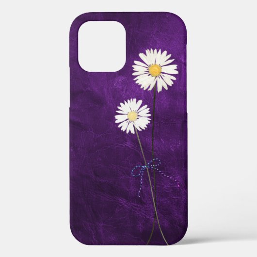 Daisies on Lila Leather Case-Mate iPhone Hülle (Rückseite)