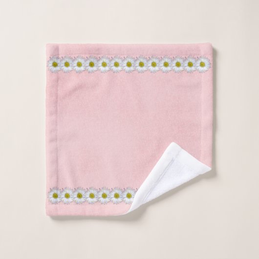 Daisies on pastel pink badhandtuch set (Waschlappen)