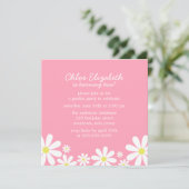 Daisies on Pink Girl Birthday Party Einladung (Stehend Vorderseite)