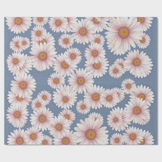 Daisies on pretty lavender background watercolor geschenkpapier (Flach)