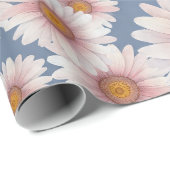 Daisies on pretty lavender background watercolor geschenkpapier (Rolleneckpunkt)