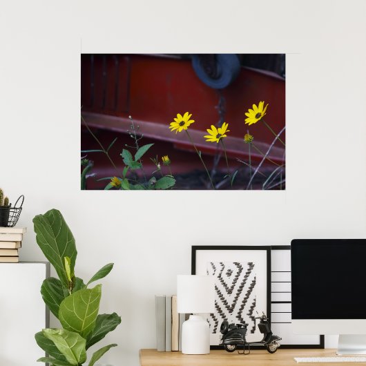 Daisies-on-Red Poster (Heimbüro)