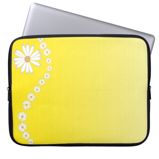 Daisies on Yellow Laptop Computer Sleeve (Vorderseite)