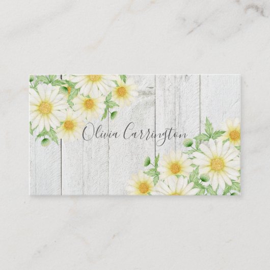 Daisies Personalisiert Name Visitenkarte (Vorderseite)