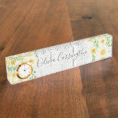 Daisies Personalisiert Rustic Namensplakette (Seite)