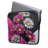 Daisies Pink and White Electronics Bag Laptopschutzhülle (Vorderseite Links)