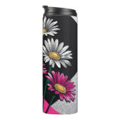 Daisies Pink and White Thermal Tumbler Thermosbecher (Nach rechts gedreht)