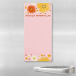 Daisies Pink Blume Custom Grocery Einkaufsliste Magnetischer Notizblock<br><div class="desc">Machen Sie Ihre Shopping-Listen stilvoll mit diesem maßgeschneiderten Einkaufs-Notizblock. Ändern Sie den Text nach Ihren Bedürfnissen in Anzug. Karo meinen Shop für mehr!</div>