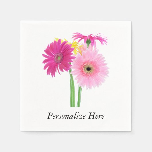 Daisies Pink Serviette (Vorderseite)