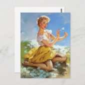Daisies Pinup Postkarte (Vorne/Hinten)