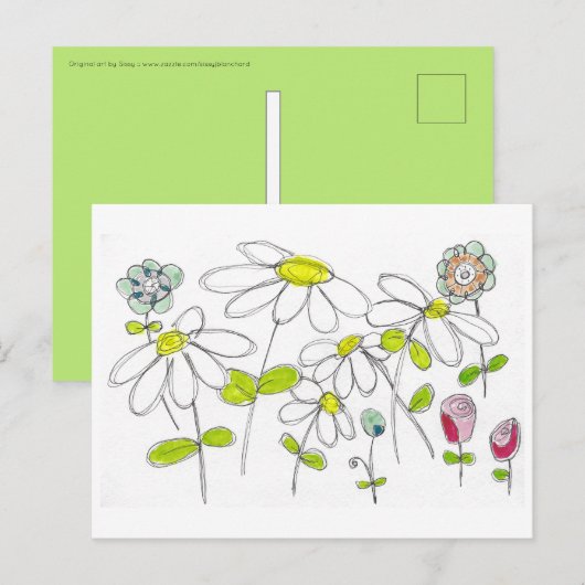 Daisies Postcard Postkarte (Vorne/Hinten)