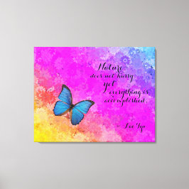 Daisies Rainbow Colors Blu Butterfly Lao Tzu Quote Leinwanddruck