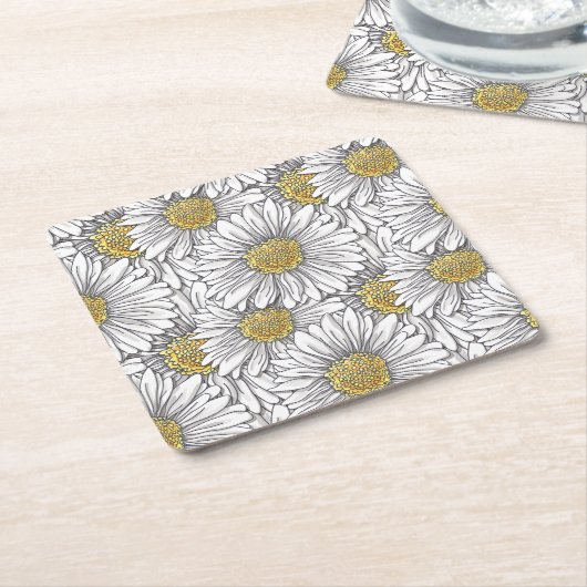 Daisies Rechteckiger Pappuntersetzer (angewinkelt)