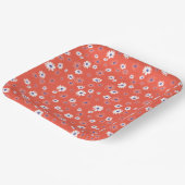 Daisies Red White Blue Floral Pattern Pappteller (Gewinkelt)