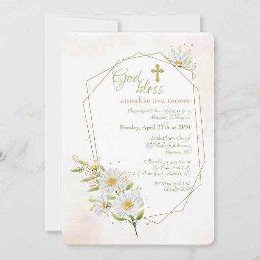 Daisies Religious Einladung (Vorderseite)