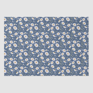 Daisies (Royal Blue) - Blumenmuster für Wasserfarb Seidenpapier