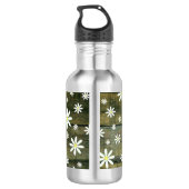 Daisies Rustic Barn Board Daisy Blume Edelstahlflasche (Rückseite)