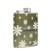 Daisies Rustic Barn Board Daisy Blume Flachmann (Rechts)