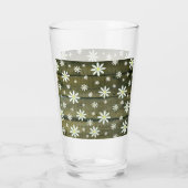 Daisies Rustic Barn Board Daisy Blume Glas (Rückseite)