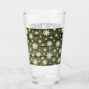 Daisies Rustic Barn Board Daisy Blume Glas