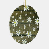 Daisies Rustic Barn Board Daisy Blume Keramik Ornament (Rechts)