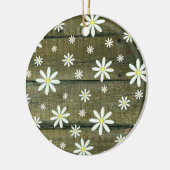 Daisies Rustic Barn Board Daisy Blume Keramik Ornament (Links)