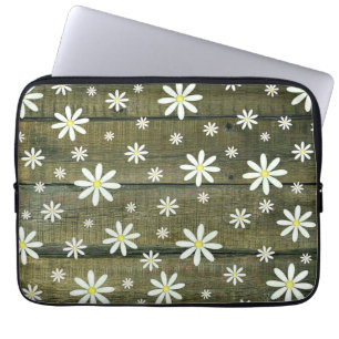 Daisies Rustic Barn Board Daisy Blume Laptopschutzhülle