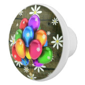 Daisies Rustic Barn Board Party Balloons Keramikknauf (Rechts)