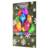 Daisies Rustic Barn Board Party Balloons Klemmbrett (Links)