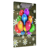 Daisies Rustic Barn Board Party Balloons Klemmbrett (Rechts)